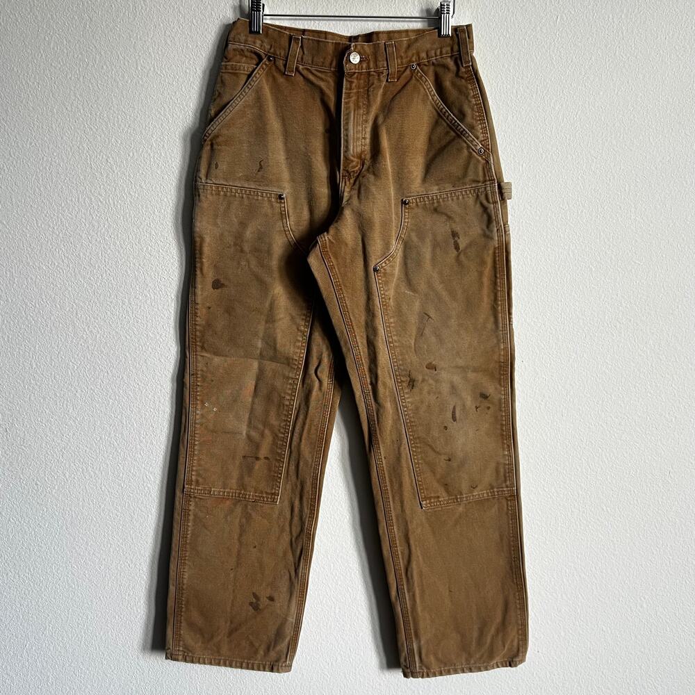 Carhartt B136 BRN brown double knee work wear carpenter pants